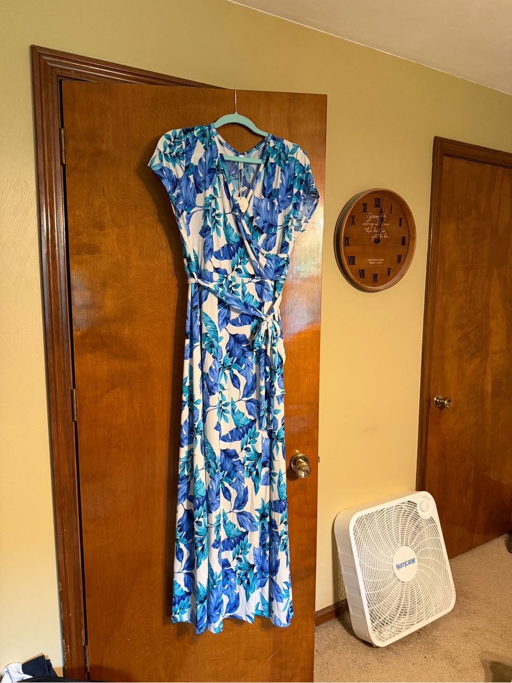 Pinkblush Blue and White Floral Wrap Maxi Dress